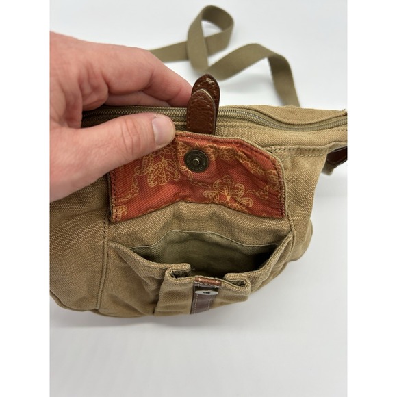 Vintage Y2K Fossil leather and fabric crossbody / shoulder bag - Picture 6 of 7